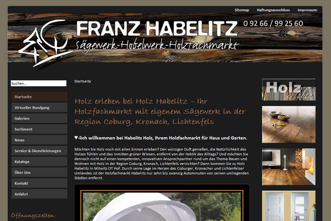 Webdesign mit CMS für Habelitz Holzfachhandel 