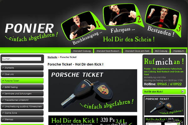 Einfach abgefahren! Webdesign für Fahrschule Ponier aus Coburg