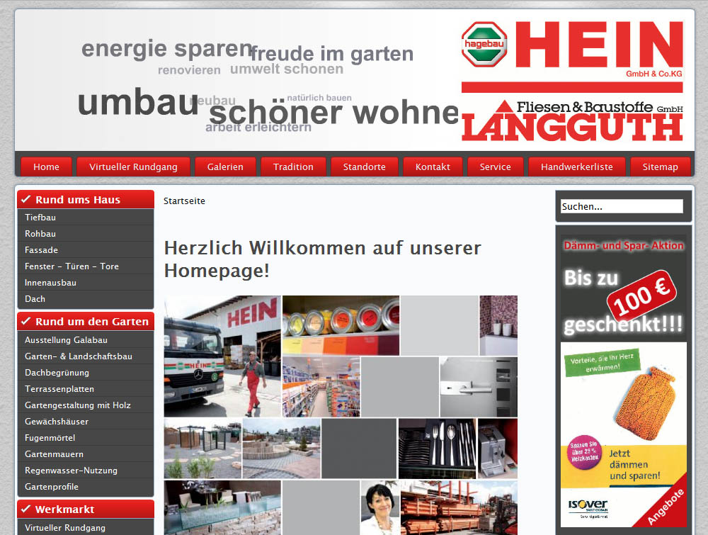 Webdesign für Hein Baustoff GmbH aus Neustadt bei Coburg